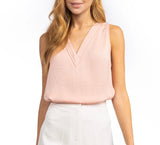 Pleated V-Neck Tank