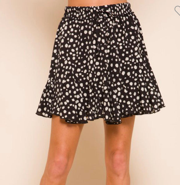 Speckled Print Flowy Mini Skirt