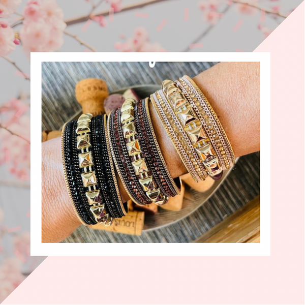 Studded leather bracelets