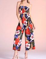 Wild Hibiscus O-Ring Cutout Jumpsuit