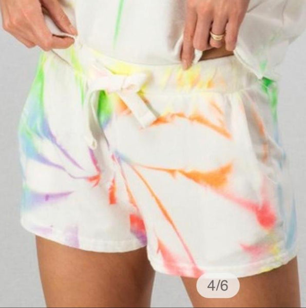 Rainbow swirl tie-dye short